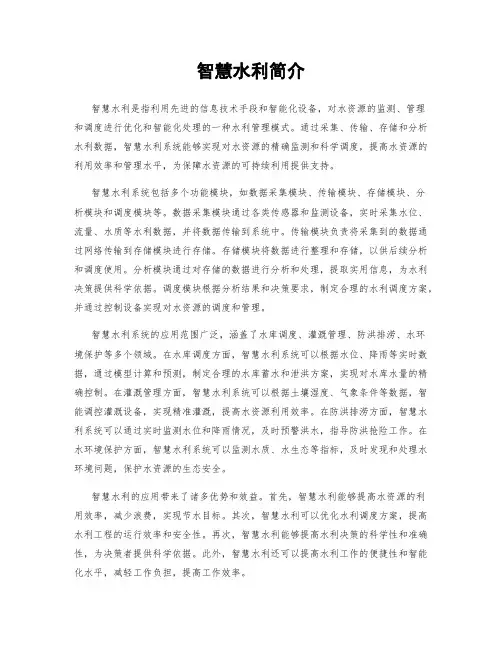 智慧水利简介