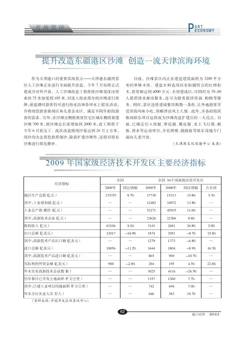 2009年国家级经济技术开发区主要经济指标