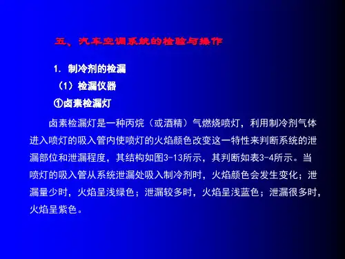 制冷剂的泄漏检查