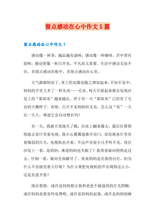 留点感动在心中作文5篇
