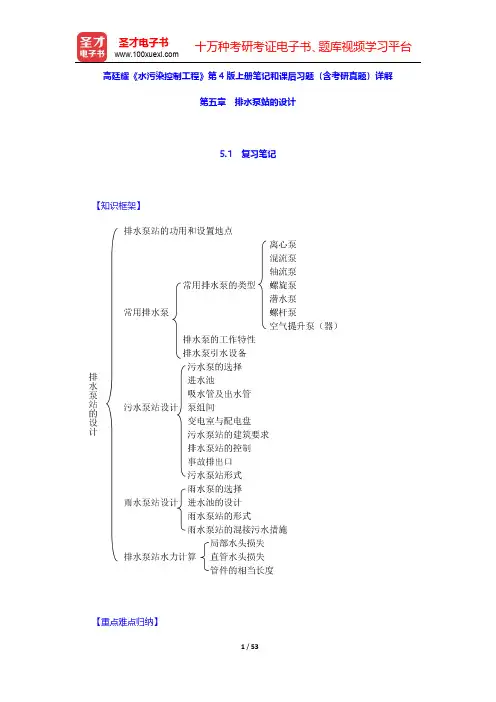 高廷耀《水污染控制工程》第4版上册笔记和课后习题(含考研真题)详解(排水泵站的设计)【圣才出品】