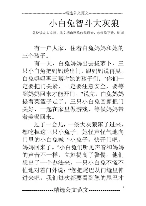 小白兔智斗大灰狼