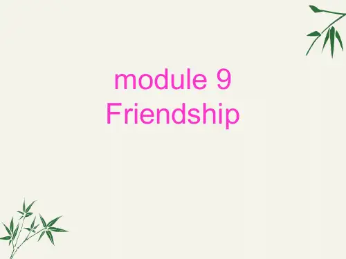 外研版八年级英语下册课件Module 9 Friendship—(共40张PPT)