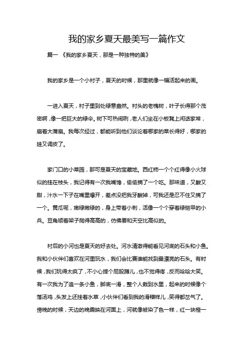 我的家乡夏天最美写一篇作文