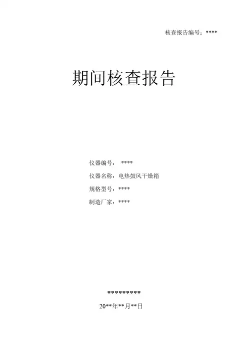 电热鼓风干燥箱期间核查报告
