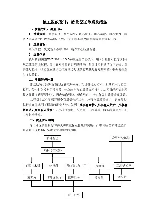 施工组织设计：质量保证体系及措施