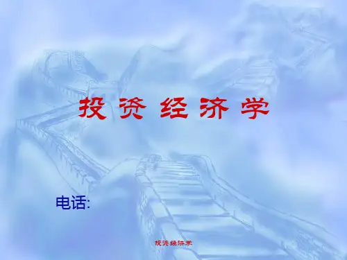 第一章和第二章投资经济学PPT课件