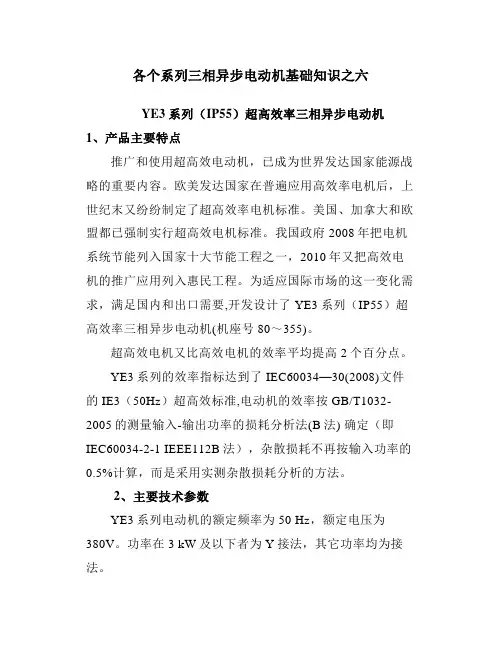 YE3系列(IP55)超高效率三相异步电动机