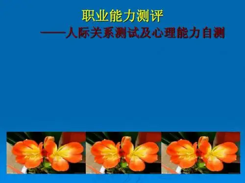 人际关系测试及心理能力自测