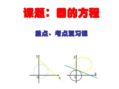 课题：圆的方程复习课