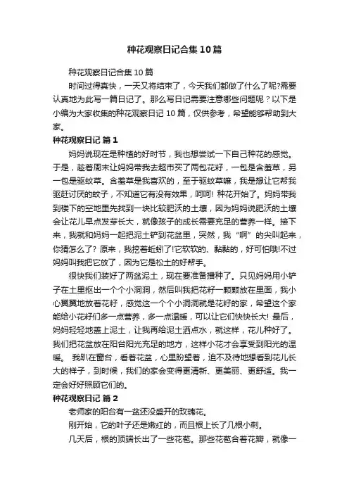 种花观察日记合集10篇