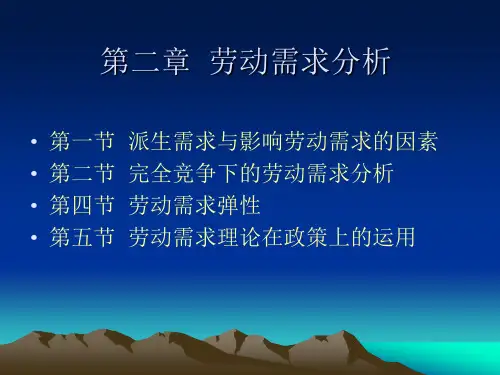 劳动经济学 第二章  劳动需求分析
