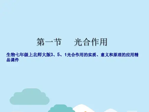 生物七年级上北师大版3.5.1光合作用的实质、意义和原理的应用精品课件(共16张PPT)