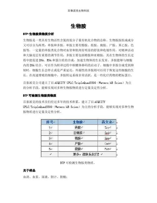 生物胺--检测技术