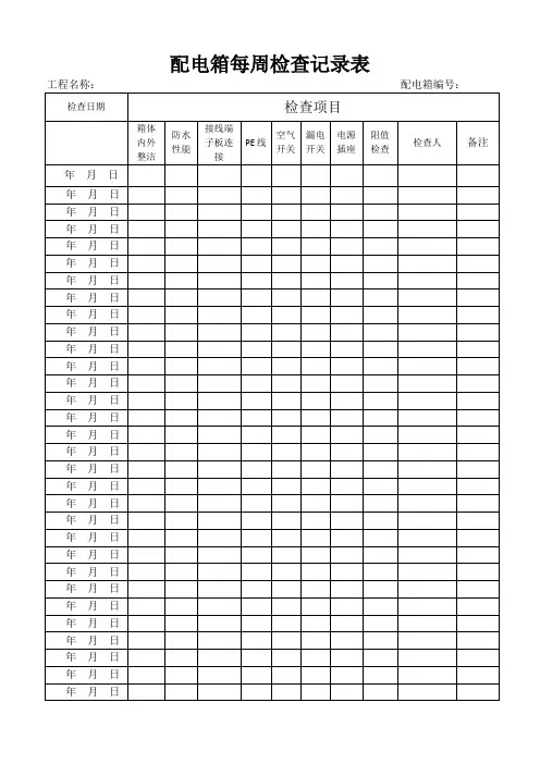 配电箱每周检查记录表