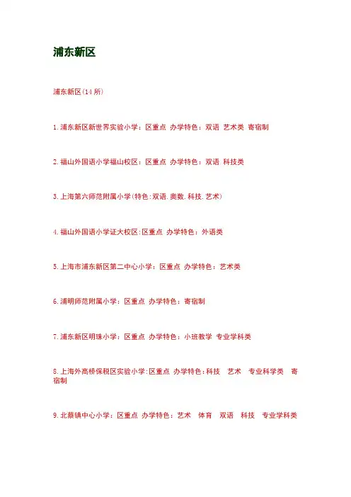 上海浦东新区的学区房详细资料