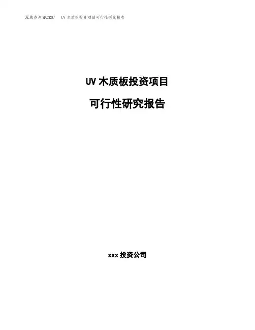 新建UV木质板投资项目可行性研究报告