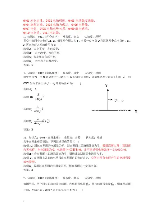 物理样题-(1)(四川农业大学大学物理)