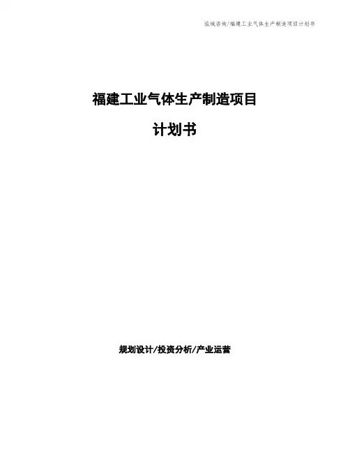 福建工业气体生产制造项目计划书
