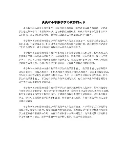 谈谈对小学数学核心素养的认识