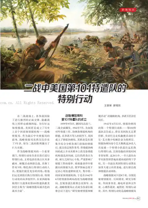 二战中美国第101特遣队的特别行动
