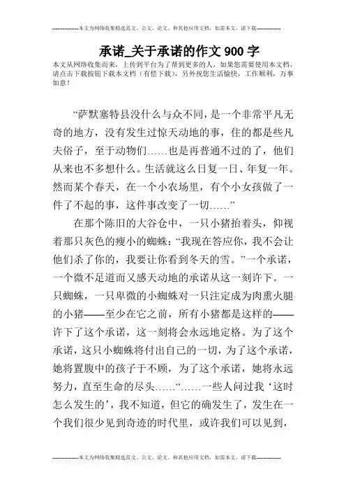承诺_关于承诺的作文900字