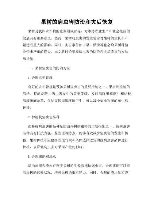 果树的病虫害防治和灾后恢复