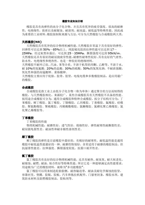 橡胶专业知识介绍
