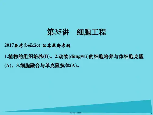 (江苏专用)高考生物一轮复习选修三现代生物科技专题第35讲细胞工程课件