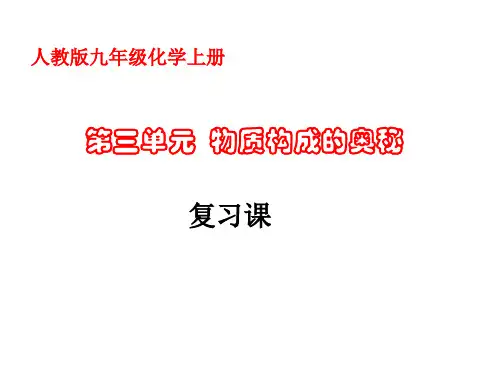 第三单元物质构成的奥秘复习课课件九年级化学人教版上册
