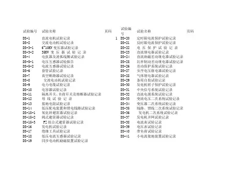 电气调试表格