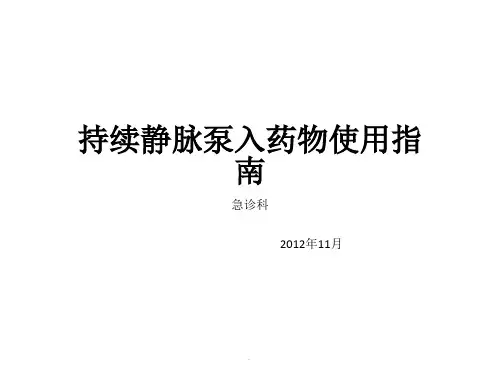 持续静脉泵入药物使用指南