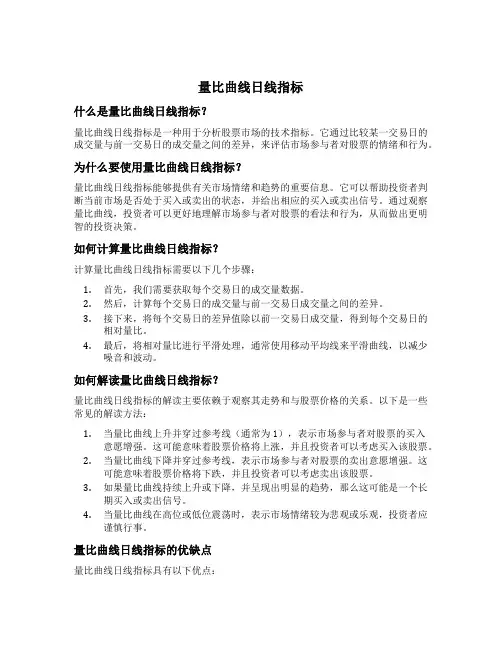 量比曲线日线指标