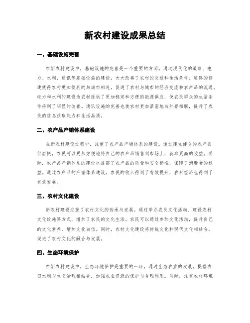 新农村建设成果总结
