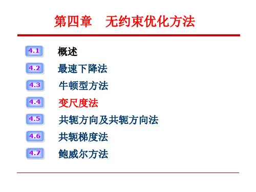 第4章无约束优化方法
