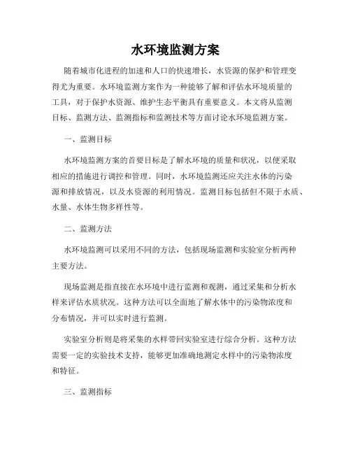 水环境监测方案