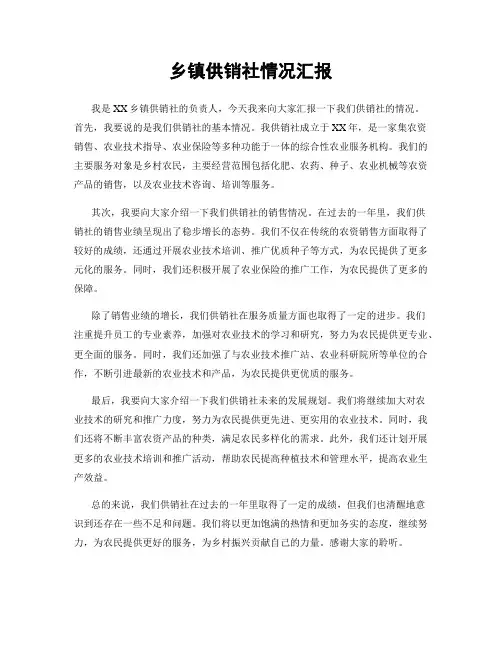 乡镇供销社情况汇报