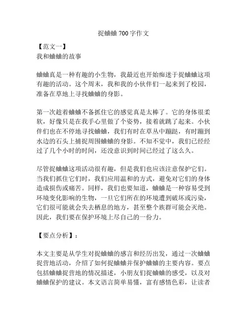 捉蛐蛐700字作文