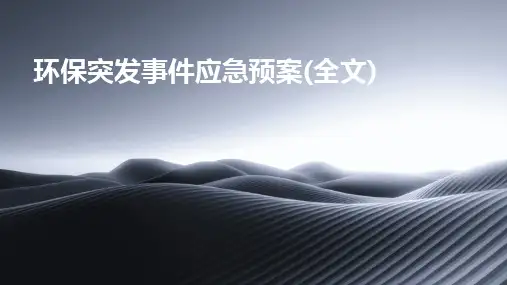 2024版环保突发事件应急预案(全文)
