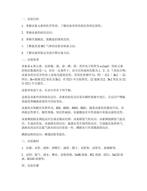 化学卤素的实验报告