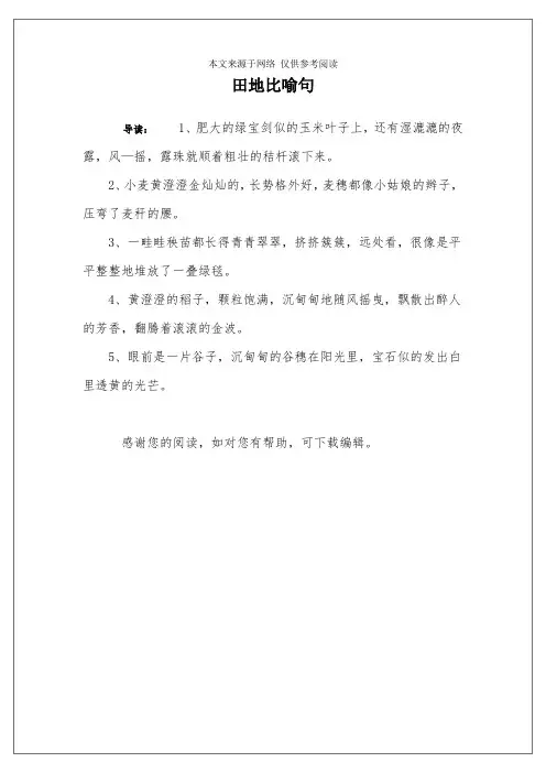 田地比喻句