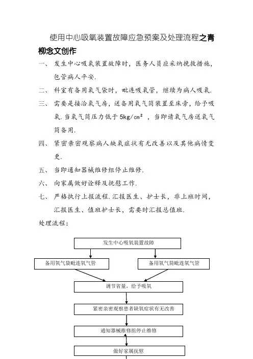 使用中心吸氧装置故障应急预案及处理流程