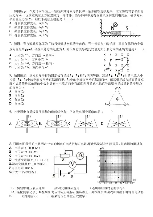 安培力专题训练