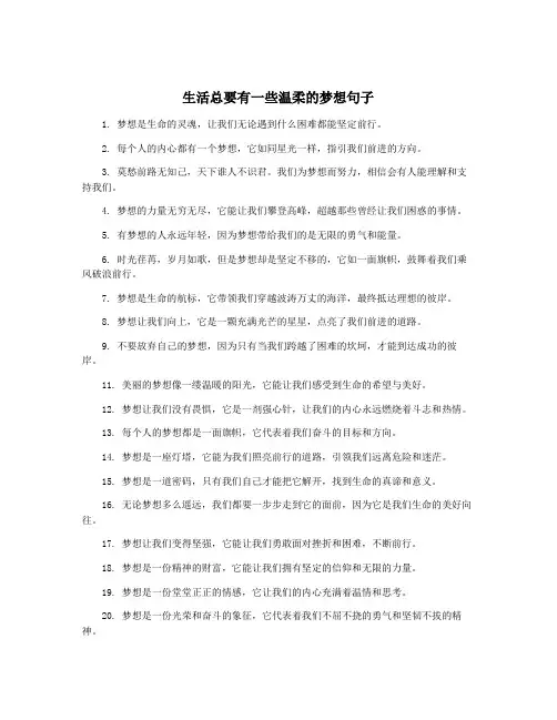 生活总要有一些温柔的梦想句子