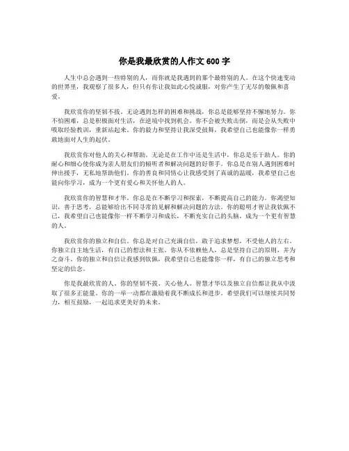 你是我最欣赏的人作文600字