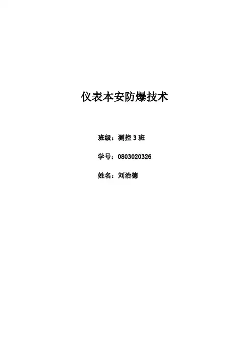 仪表本安防爆技术