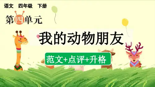 部编版四年级语文下册 第四单元《我的动物朋友》范文+点评