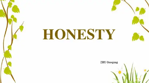 HONESTY关于诚信英文精美ppt
