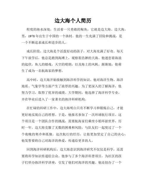 边大海个人简历