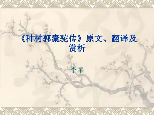《种树郭橐驼传》原文翻译及赏析
